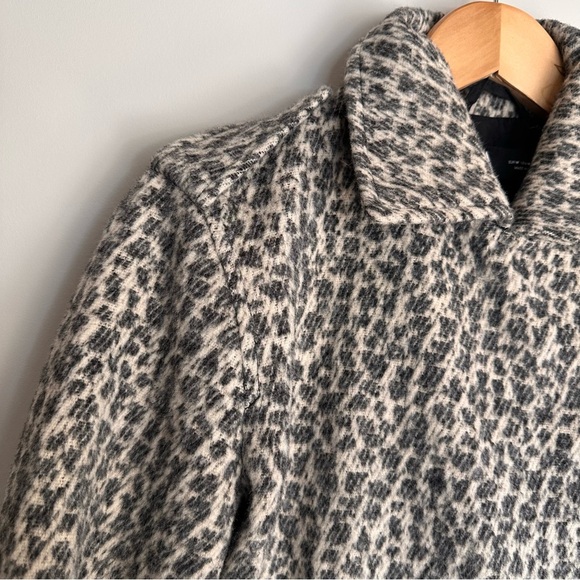 Zara Animal Print Moto Jacket Belted Zip Front Medium Leopard Print - Picture 3 of 10